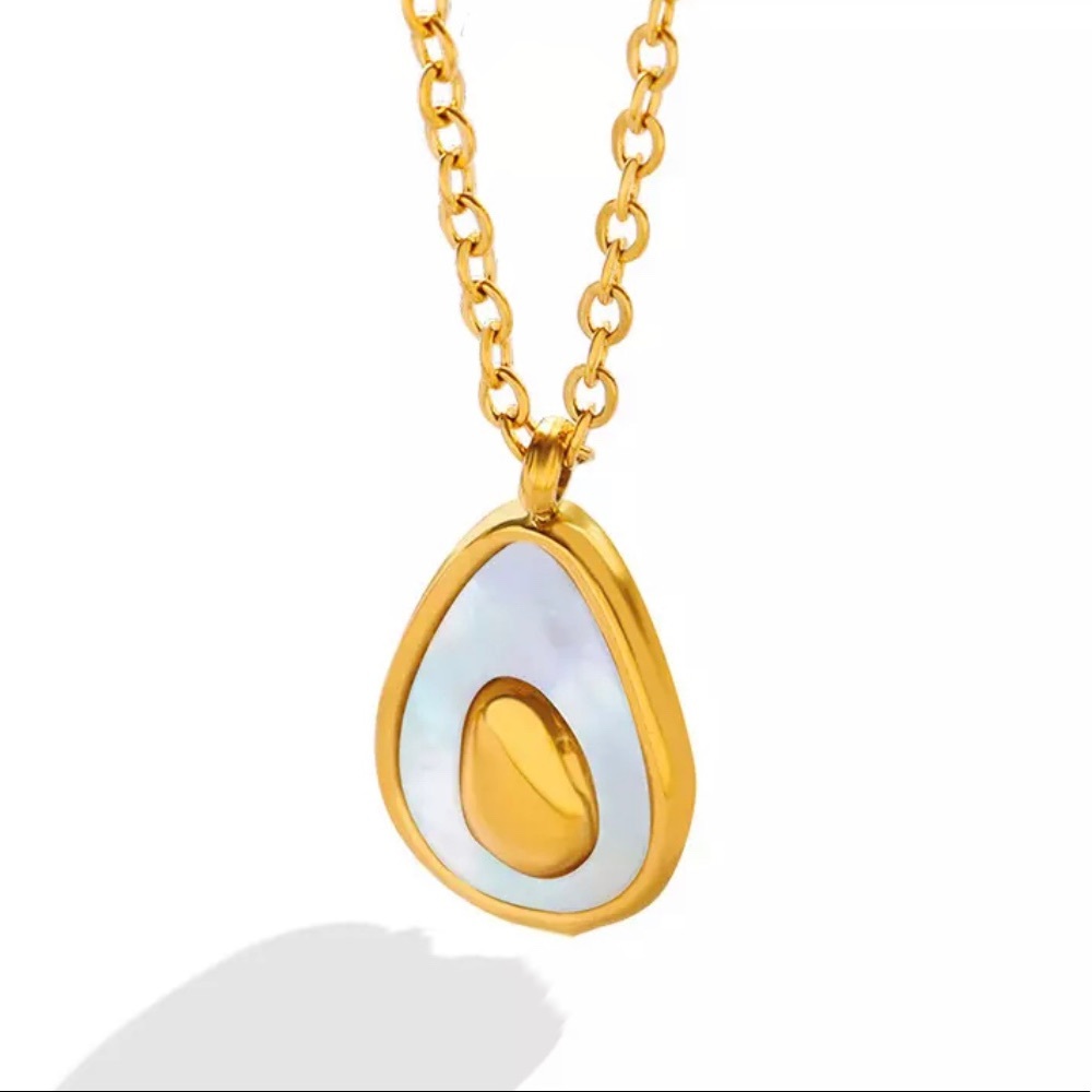 Mixed Metals Avocado Pendant Necklace